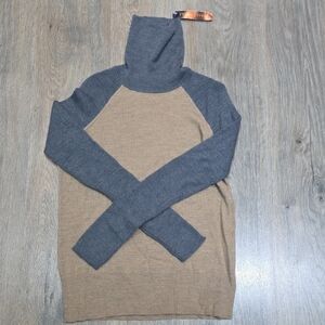 Pendleton Tan and Gray Turtleneck Sweater
